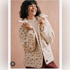 Sezane Léo Coat Little Roses Print - Size 2/34 EUC!